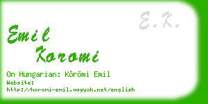 emil koromi business card